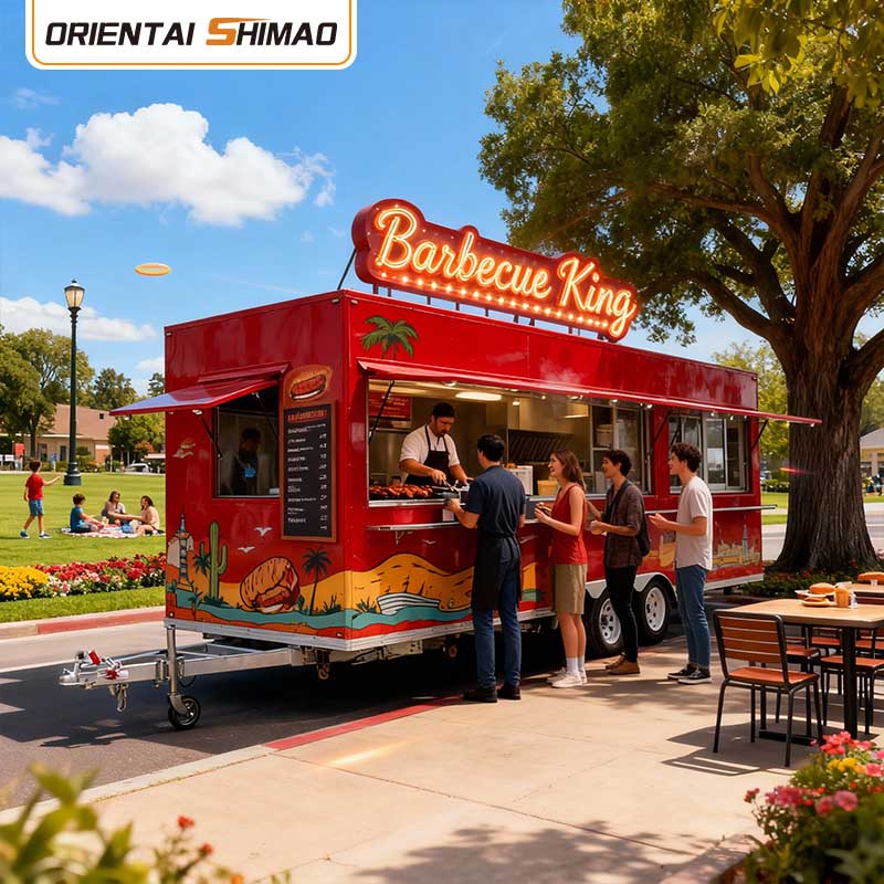 Carrello per caffè Rimorchio mobile per caffè Carrello elettrico chiuso Ristorante Catering Rimorchio per alimenti Camion per alimenti aziendali