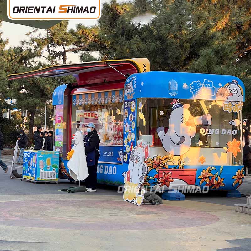 Carrello portavivande su ruote Carrello portavivande pieghevole Catering Rimorchio per cibo di strada Carrello portavivande