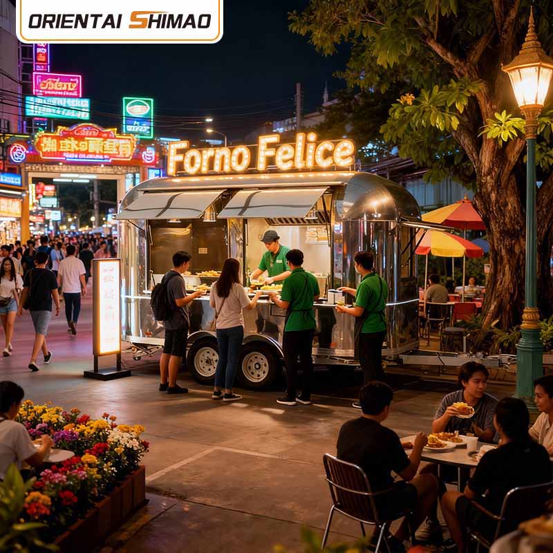 Rimorchio per alimenti con cucina completa Camion per alimenti economico Rimorchio per alimenti di piccole dimensioni