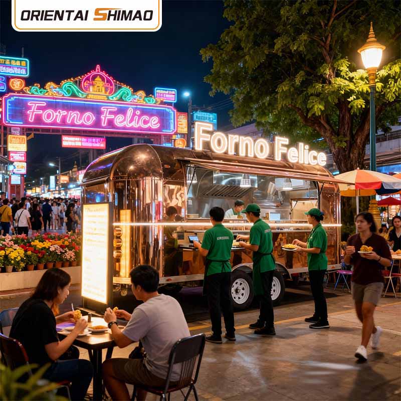 Attrezzatura per camion di cibo Attrezzatura da cucina commerciale Catering Rimorchio per cibo mobile Carrello per cibo