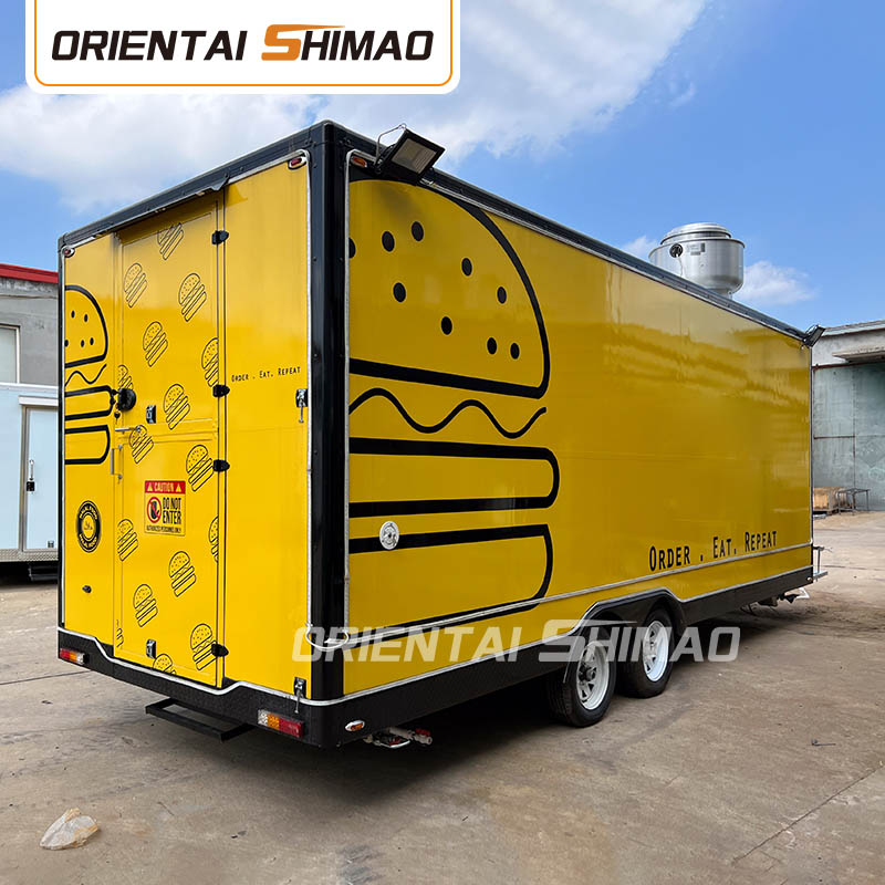 Trailer alimentare per barbecue al mercato notturno